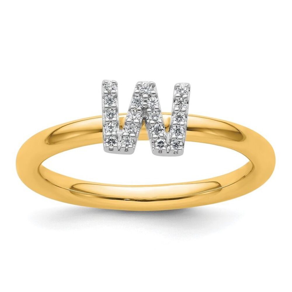 Kazi Luxury 14k Yellow Gold Stackable Diamond Ini… - image 1